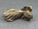 Vintage Gold Fish Ceramic Figurine Statue For Mantle Shelf Display Accent Piece Model