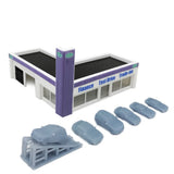 Outland Models Railway Scenery Car Dealership Building 1:220 Z Scale Model