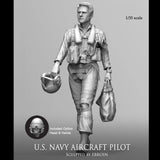 1/35 US Navy Aircraft Pilot Resin Figure GK Two Heads Unassembled Unpainted Model