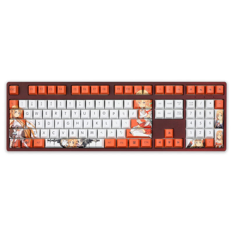 Sword Art Online Yuuki Asuna 108 PBT Cherry MX Keycaps for Mechanical Keyboard Model