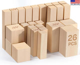 26Pcs Basswood Carving Blocks Kit ?C 4 Sizes Soft Wood for Whittling Model