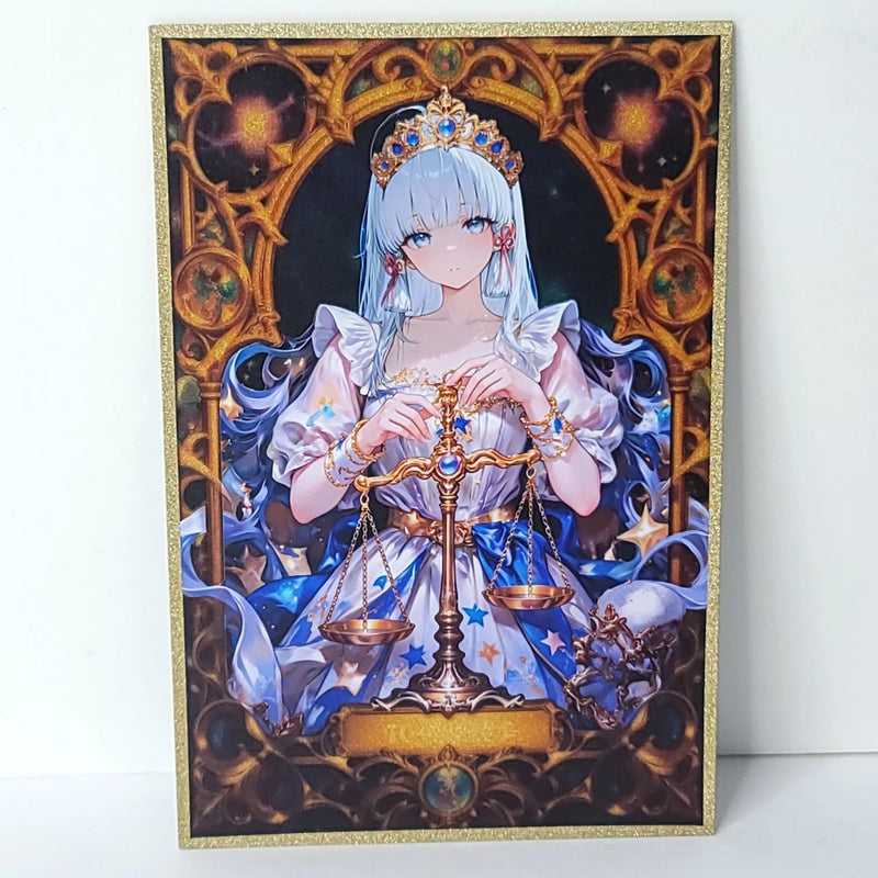 Ayaka Gold Queen Glitter Waifu Card Anime Girl Wall Art Oversized Board A5 Model
