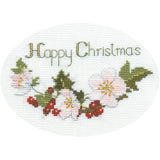 Bothy Threads Greating card counted cross stitch Kit "Christmas Roses ", 13.3x9c Model