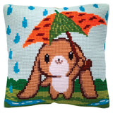 CDA stamped cross stitch kit cushion "Summer Rain", 40x40cm, DIY Model