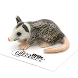 Little Critterz - Gray Opossum "Thumbs" Animal - Miniature Porcelain Figurine Model
