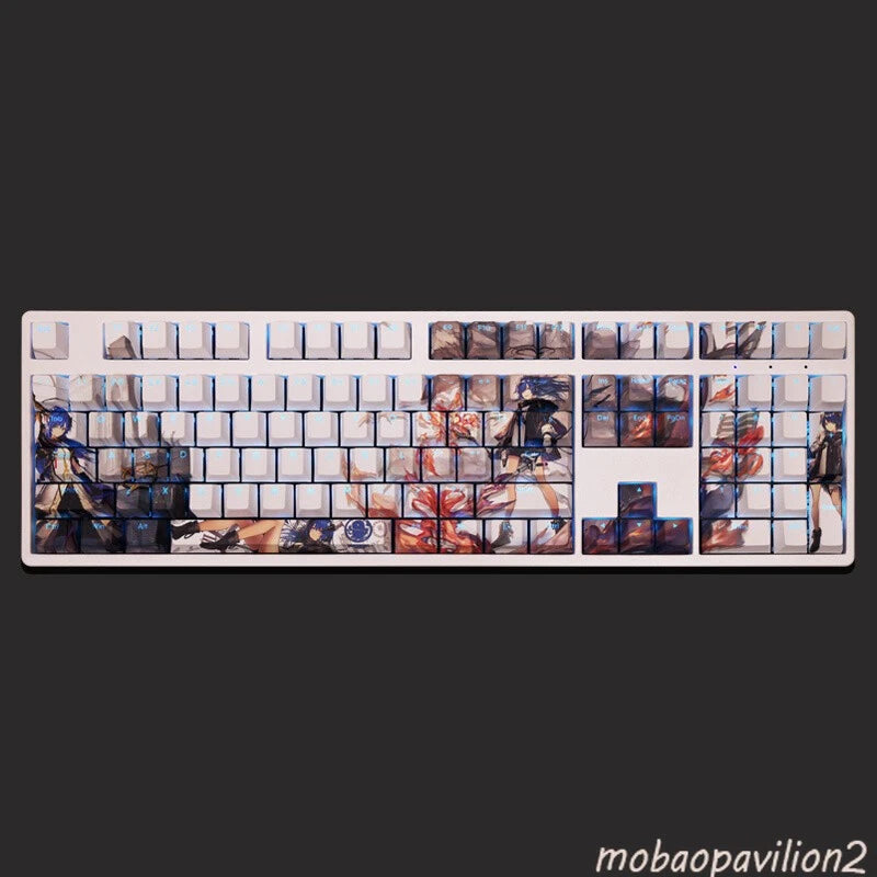 New Arknights Games PBT Transparent Keycaps Cherry MX Mechanical Keybaord Model