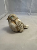 Ceramic Indoor Outdoor White Bird Collectible Figurine Shiny Eyes Display Decor Model