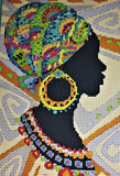 DIY Bead Embroidery Kit Needlepoint Beading beaded African Woman  beadwork Model