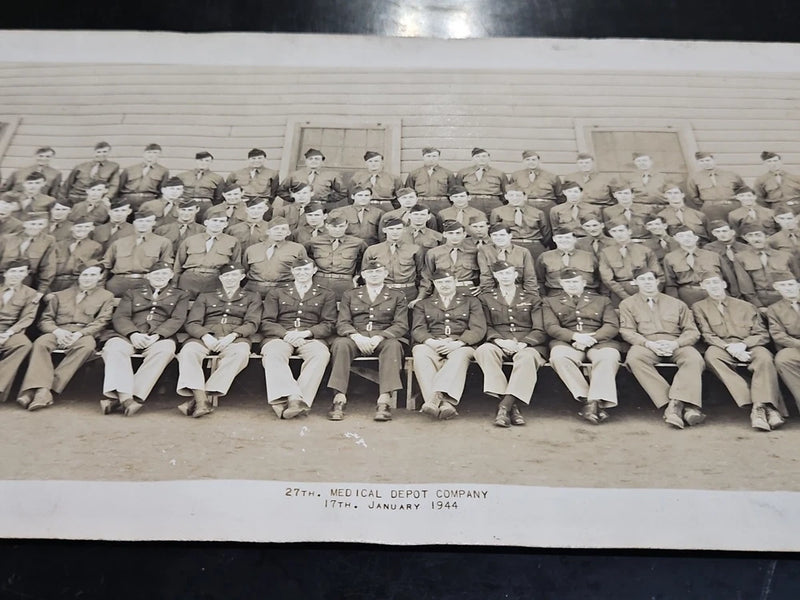 VINTAGE 1944 PANORAMIC PHOTO WW 2 ERA 27TH MEDICAL DEPOT COMPANY JANUARY 17TH Model