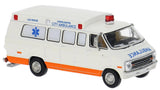 Brekina Dodge B200 Ambulance White/Orange Las Cruces #18304 HO 1/87 Scale Model
