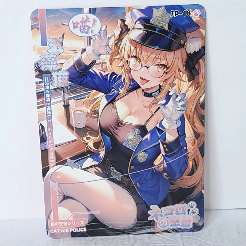 Barbara Neko Police Glasses Waifu Card Anime Girl Wall Art Oversized Board A5 Model