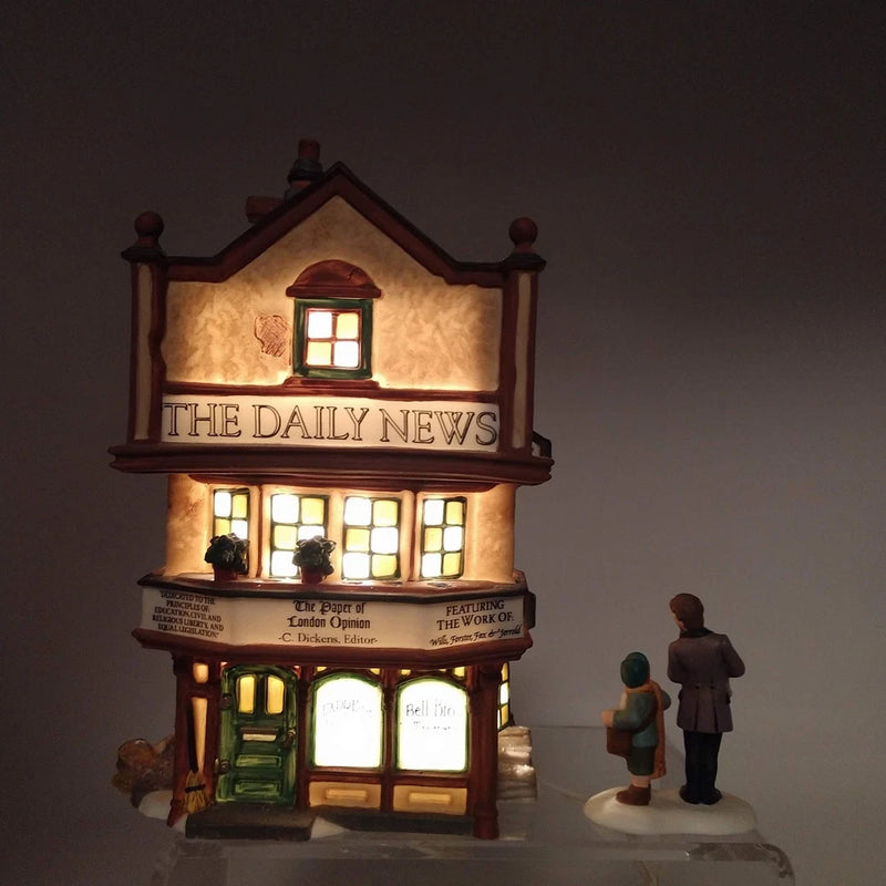 Department 56 Dickens Village The Daily News Office Lighted Building FOAM NO BOX Model