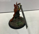 Cat Warrior Figurine Large Sword Animal Statue Collectible Display Decor Model