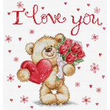 Luca-S counted cross stitch kit "I Love You", 20x22cm, DIY Model
