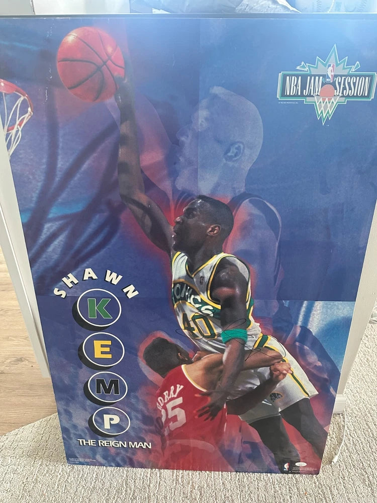 Shawn Kemp Autographed Signed 22x34 Photo Seattle Supersonics JSA Poster Board Model