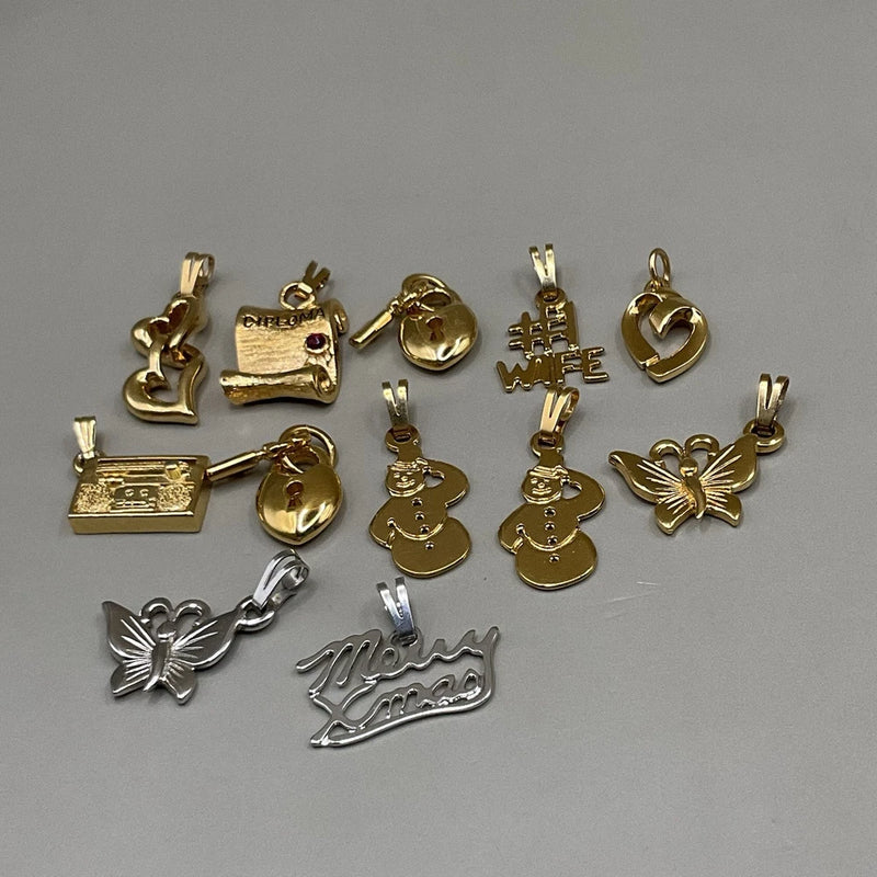 Monet Charms Lot Gold Tone Silver Tone Metal Charms