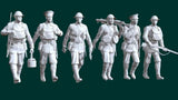 WwI French Infantry Group Soldiers 1/35 Scale 6 Figures Model Resin Printed Model