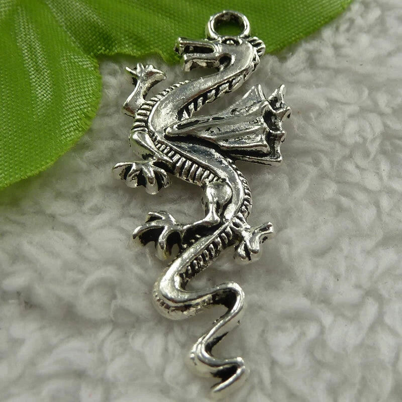 Free Ship 112 pcs tibet silver dragon charms pendant 50x21mm B4165 Charms