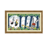 JOY SUNDAY CROSS STITCH KIT D966 RABBIT / BUNNY PLAY A MUSICAL INSTRUMENT 14CT Model