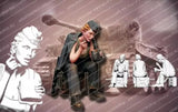 1/16 Resin Figure Model Kit Tank Girl Seated Unassembled Unpainted Model