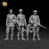 1/35 Resin Models 4 US Soldiers Infantry Squad WWII Unpainted Unassembled Model