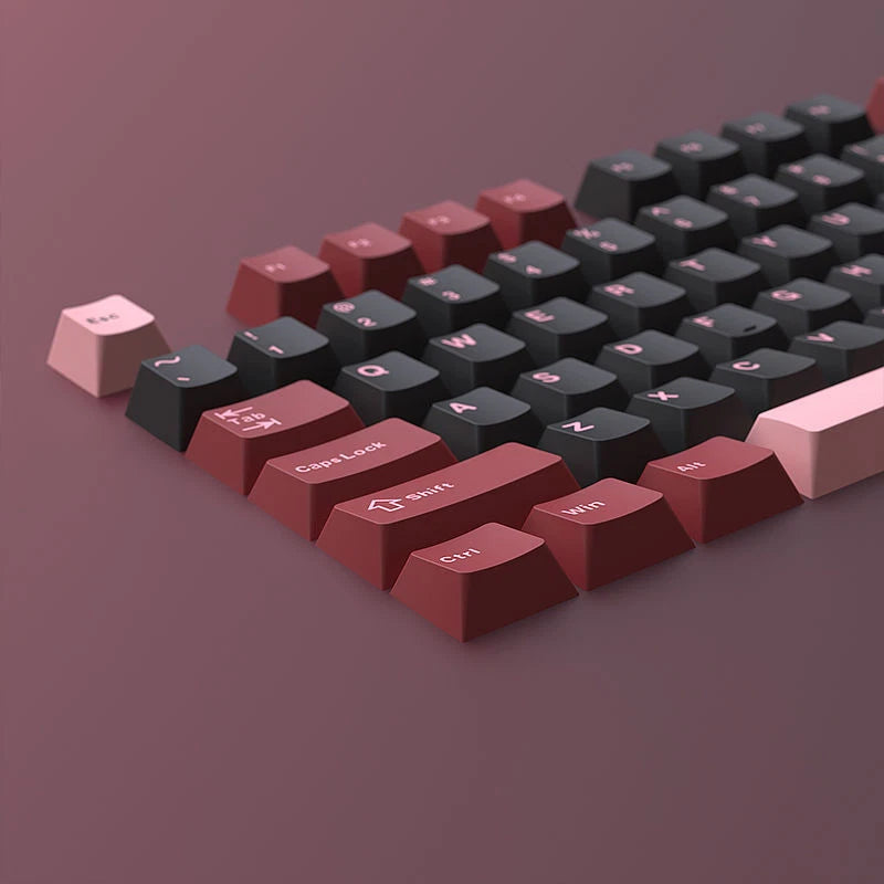 Black Red PBT Double Shot Keycaps Set Cherry Profile for MX Mechanical Keyboards Model