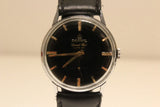 VINTAGE MEN'S SWISS BLACK DIAL MECHANICAL WATCH "DARWIL" SPECIAL FLAT LUX 66 Model