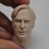 1/6 Scale Unpainted Lawyer Saul Head Carving Model Toys Model