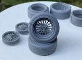 1/24 1/25 Classic Wire Wheels & Tires Set Dayton Style Knock Off Lowrider 3D Model