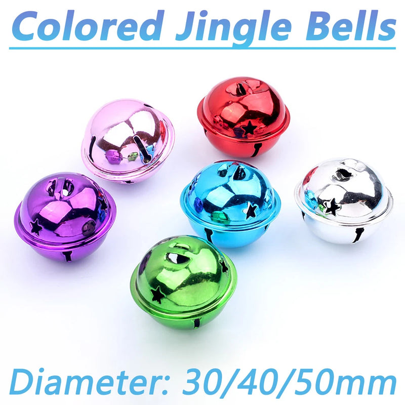 Metal Jingle Bells DIY Charms Craft 30/40/50mm Christmas Bells All Colours Bells Charms