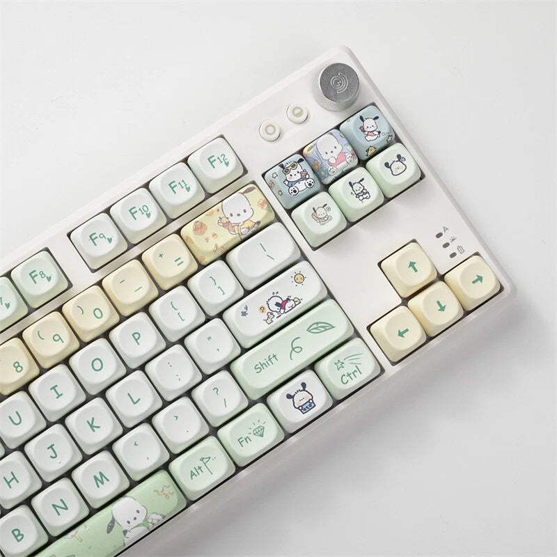 Cute Pochacco Theme Keycaps PBT MOA Height For Cherry MX keyboard Model