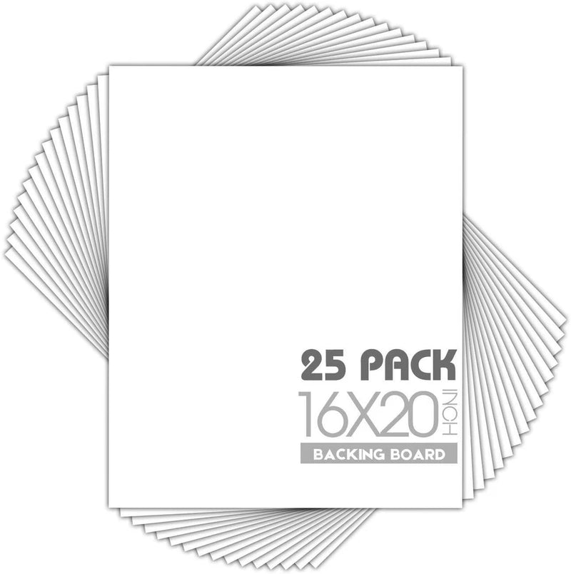 4-Ply 25 Pack 16x20 White Frame Backer Boards Print Backer Sheets Craft Model