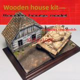 1/35 Diorama European Wooden Ruins House Models  farm building assembly kits Model