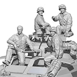 1/35 Resin Figure WWII U.S. Army M8 Crew 4 Figures Unassembled Unpainted Model