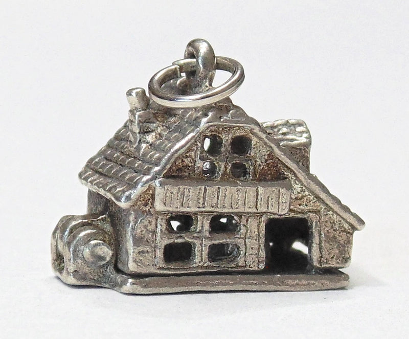 Vtg Sterling Silver Family HOUSE HOME Movable Opens Bracelet Charm Charms