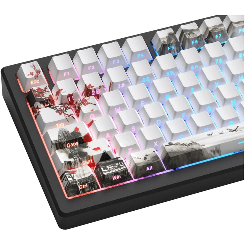 130-Key PBT Keycaps Set with Cherry Blossom Design for Ultimate Comfort Model