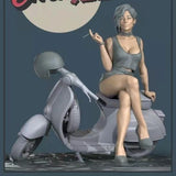 Motorcycle Girl 1/24 Scale Resin Toy Model Kit Unassembled and Unpainted Model