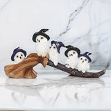 10"W Owl Family on Bloom Figurine Ornament Home Decor Unique Gift Model