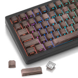 135 Keys PBT Keycaps Walnut Wood Cherry Profile Backlit Dye-Sub Mechanical Model