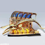 3D Wooden Puzzle Mechanical Miniature Blue Whale Museum DIY Model w/ Light Model