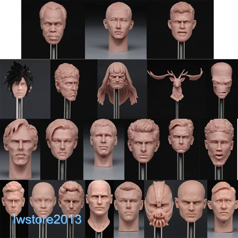 1:6 Girl Man Head Sculpt Carved For 12inch Female Male Action Figure Body Toys Model