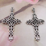BULK 100Pcs Cross Charms DIY Jewelry Making Pendant Antique Silver Charms