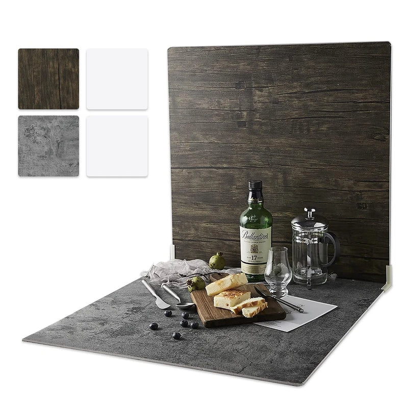 Black Walnut Dark Gray 24x24 Inch Flat Lay Photo Background Boards 2 PCS Model