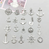 BULK 100Pcs Anchor Rubber Charms DIY Jewelry Making Pendants Antique Silver Charms