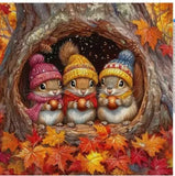 HARD TO FIND-Fall SQUIRRELS---Cross Stitch KIT Model