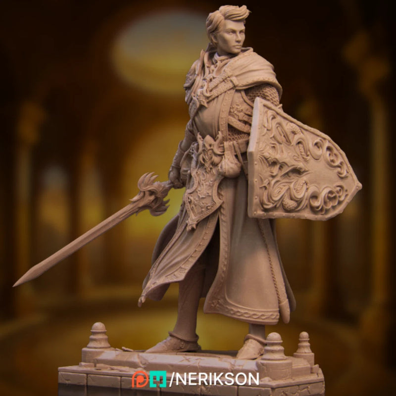 Young Paladin Model Kit | Elegant Fantasy Knight w / Sculpted Cape | By Nerikson Model