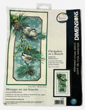 Vintage Dimensions - Chickadees on a Branch Stamped Cross Stitch kit *New Model