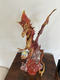 Franklin Mint Michael Whelan Green Gold Dragon Crystal Ball Figurine Statue Model