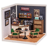 Rolife Super Creator Daily Inspiration Cafe Plastic DIY Mini LED Dollhouse Gifts Model