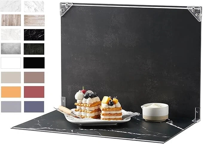 Tabletop Photo Background Set ¨C 16 Patterns for Food, Makeup, & Small Items Model